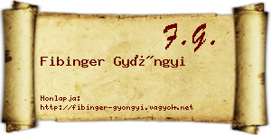 Fibinger Gyöngyi névjegykártya